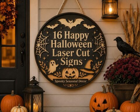 16 Happy Halloween Laser Cut Signs for Spooky Seasonal Decor