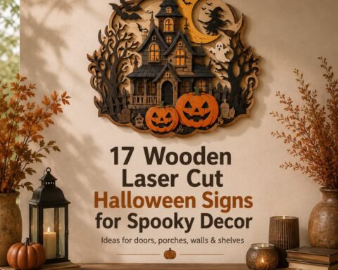17 Wooden Laser Cut Halloween Signs for Spooky Seasonal Decor