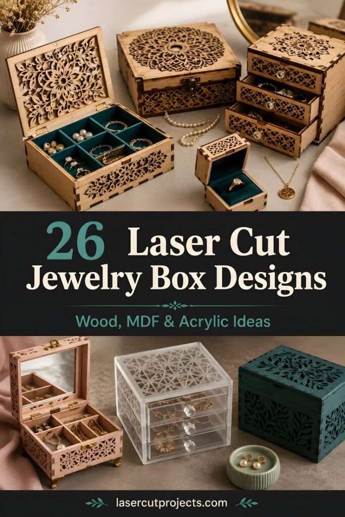 26 Laser Cut Jewelry Box Designs for Wood, MDF & Acrylic 26 Laser Cut Jewelry Box Designs for Wood, MDF & Acrylic