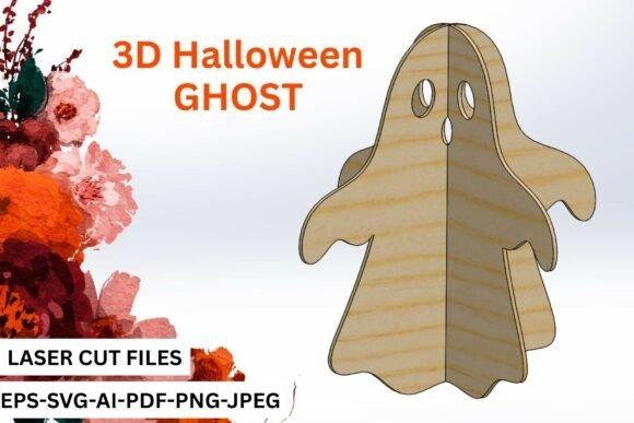 3D Halloween Ghost Design — halloween laser cut designs 3D Halloween ghost laser cut design made from wood with slot-together construction for — halloween laser cut designs