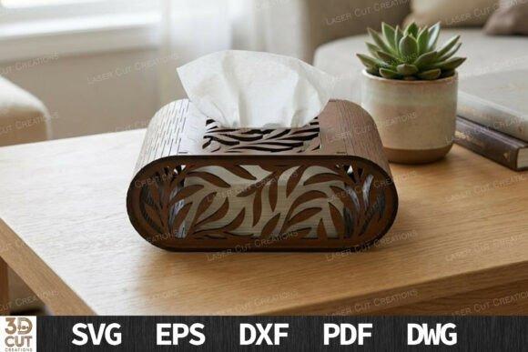 Intricate Botanical Tissue Box — tissue box laser cut Intricate botanical tissue box laser cut design with layered leaves and vines on wooden holder