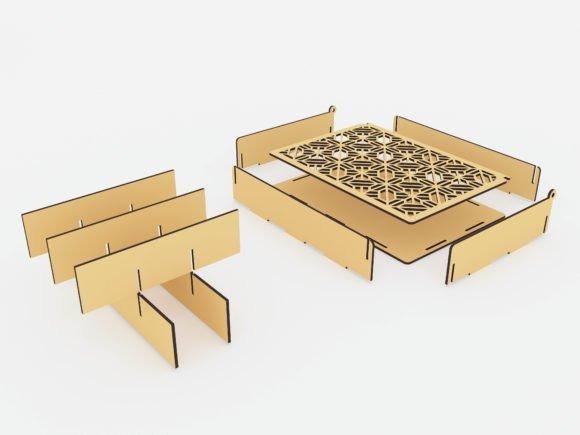 Laser Cut Gift Box Design — laser cut gift box designs laser cut gift box designs with geometric pattern pieces laid out for assembly