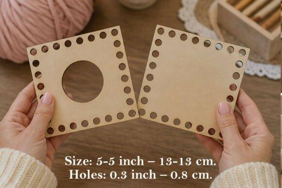 Square Tissue Box Laser Cut Design Square tissue box laser cut wooden pieces with circular holes and central opening held by hands