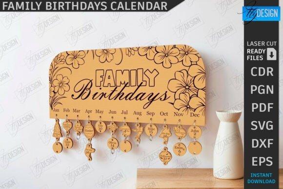Family Birthdays Laser Cut Calendar — laser cut perpetual calendar designs Laser cut perpetual calendar designs family birthdays calendar with hanging wooden tags for each month