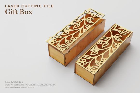 Laser Cut Box Floral Design Laser cut box with intricate floral cutout design on wooden panels, suitable for gifts and keepsakes