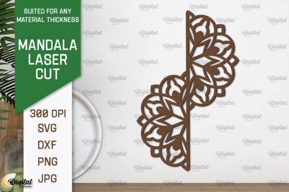 Floral Mandala Laser Cut Decor — laser cut wall decor Laser cut wall decor featuring a brown floral mandala design with intricate symmetrical patterns