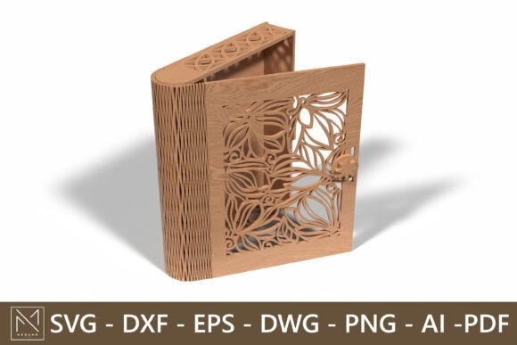 Floral Laser Cut Jewellery Box Laser cut jewellery box with floral and leaf ornamental cutouts on plywood lid