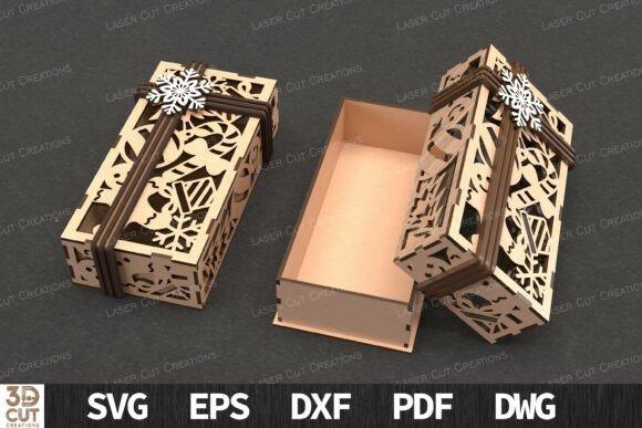 Laser Cut Wood Gift Box — laser cut wood projects Laser cut wood projects featuring a decorative wooden gift box with intricate cut-out patterns and a snowflake ornament on