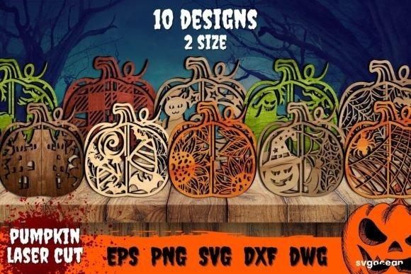 Halloween Laser Cut Wall Decorations Halloween laser cut wall decorations featuring 10 intricate pumpkin designs in two sizes with various patterns and faces