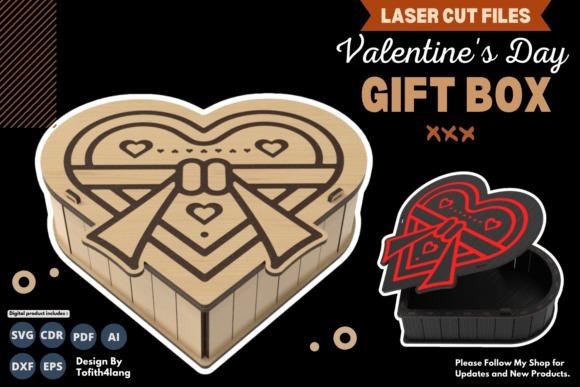 Laser Cut Box Valentine’s Gift Heart-shaped laser cut box with bow design for Valentine’s Day gift packaging