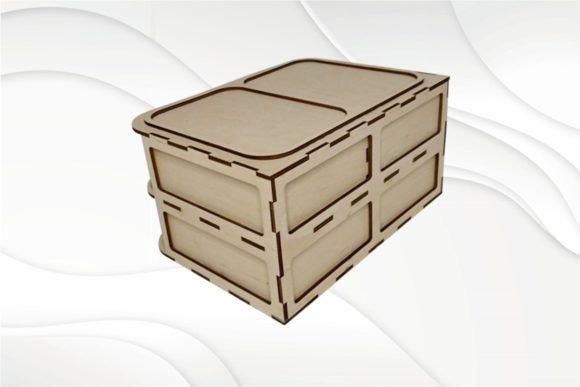 Laser Cut Wood Box Design Laser cut wood box with interlocking panels and a hinged lid for storage or jewelry