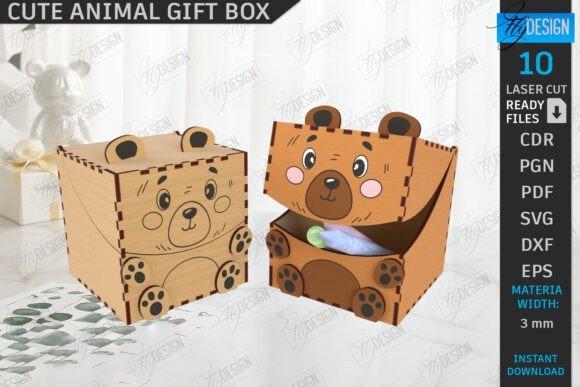 Cute Animal Laser Cut Gift Box — laser cut gift box designs Laser cut gift box designs featuring cute animal shapes with engraved bear faces and ears, ideal for kids' gifts