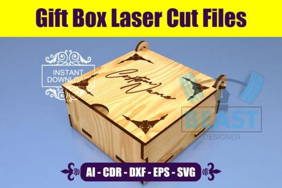 Easy Laser Cut Box Easy laser cut box with engraved design and sliding lid made from light wood