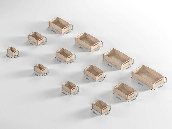 Easy Laser Cut Box Designs Various sizes of easy laser cut box designs arranged in rows on a white background