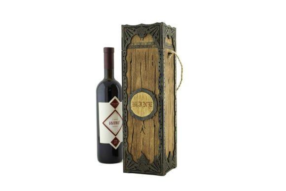 Laser Cut Wine Bottle Gift Box — laser cut gift box designs laser cut gift box designs wooden wine bottle carrier with engraved patterns and rope handle