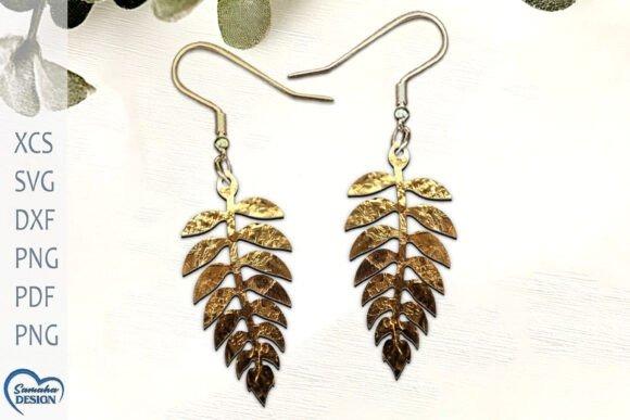 Laser Cut Jewelry Earrings laser cut jewelry earrings shaped like floral leaf branches with detailed cutouts