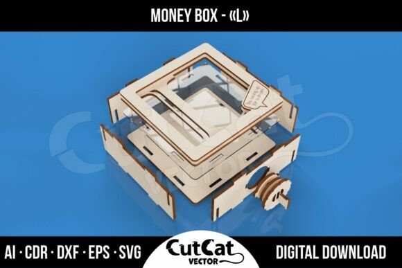 Laser Cut Money Box L Laser cut money box shaped like the letter L with clear acrylic front and wooden components
