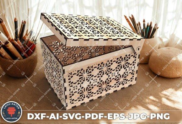 Ornamental Mandala Laser Cut Wood Box Laser cut wood box with intricate ornamental mandala design in natural plywood