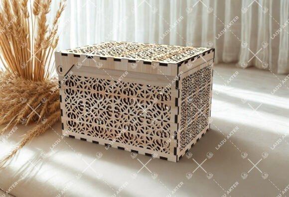 Floral Geometric Mandala Jewelry Box — laser cut jewelry box Laser cut jewelry box with intricate floral and geometric mandala patterns on wood