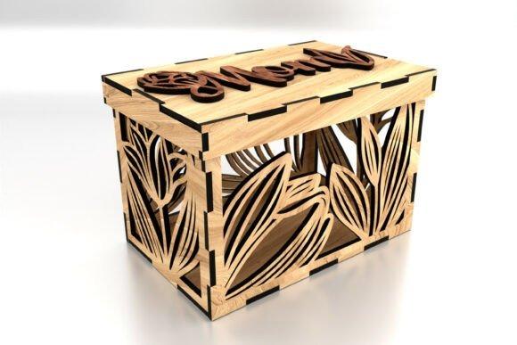 Floral Laser Cut Gift Box — laser cut gift box designs Laser cut gift box designs with floral patterns and engraved Mom text on the lid