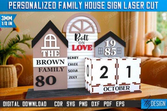 Laser Cut Perpetual Calendar Designs Laser cut perpetual calendar designs featuring a personalized family house sign with date blocks and family names