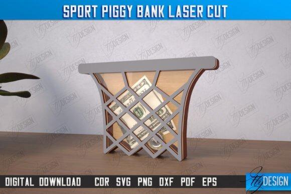 Laser Cut Money Box Basketball Hoop laser cut money box shaped like a basketball hoop with dollar bills inside