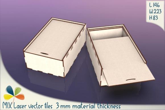 Easy Laser Cut Box Sliding Lid Easy laser cut box with sliding lid made from 3mm material, showing closed and open positions
