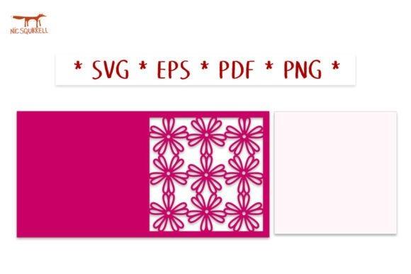 Laser Cut Card Floral Design Laser cut card with floral pattern in magenta and white