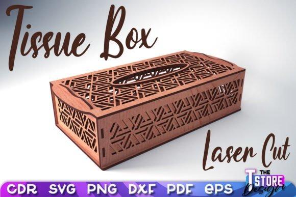 Tissue Box Laser Cut Design Tissue box laser cut design with intricate geometric patterns and a removable lid for easy tissue replacement