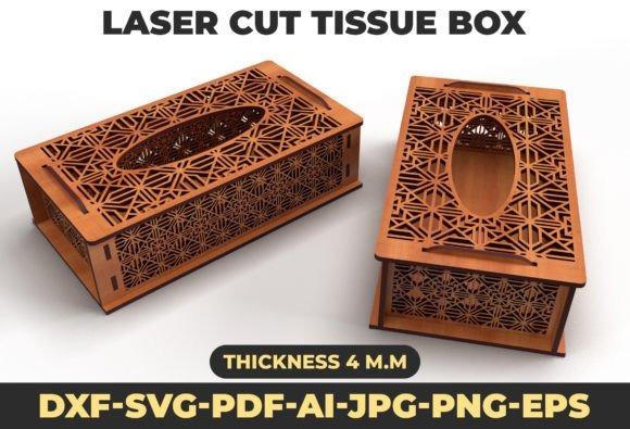 Tissue Box Laser Cut Design Laser cut tissue box with intricate geometric patterns and open-bottom design for easy tissue — tissue box laser cut
