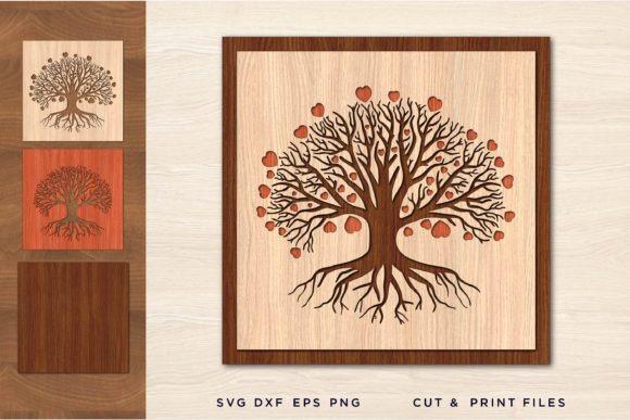 Wooden Laser Cut Tree Wall Panel — wooden laser cut wall decor Decorative wooden laser cut tree wall panel set with layered botanical design — wooden laser cut wall decor