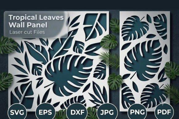 Tropical Leaf Laser Cut Wall Panel — laser cut wall decor Laser cut wall decor featuring tropical leaf silhouettes in a botanical wall panel design