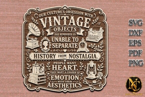 Vintage Laser Cut Decor Plaque — laser cut decor ideas Laser cut decor ideas vintage style wooden plaque with nostalgic quotes and decorative elements