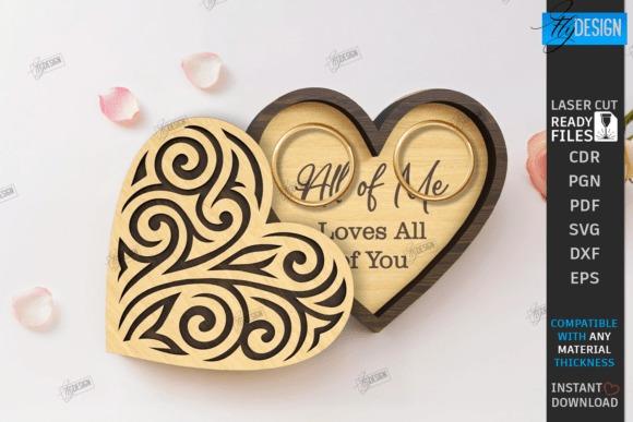 Laser Cut Jewelry Box Heart Design Heart-shaped laser cut jewelry box with intricate swirl design and engraved text inside