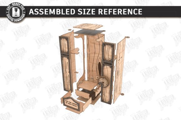 Vintage Whiskey Gift Box Design — laser cut gift box designs Laser cut gift box designs showing an exploded view of a vintage whiskey gift box with engraved wooden parts