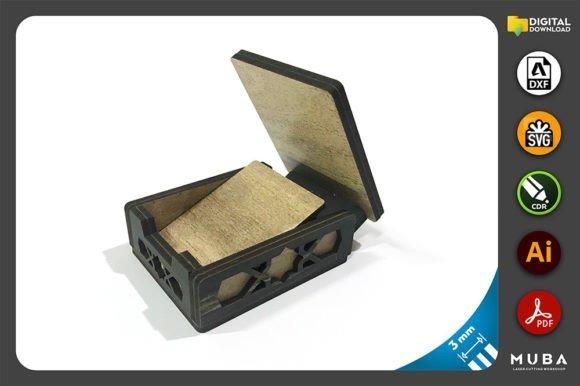 Laser Cut Wood Box Mechanism Laser cut wood box with a mechanism featuring an open lid and intricate side patterns