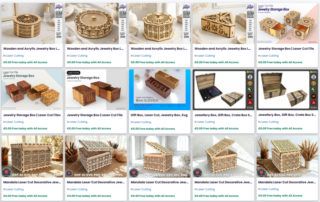 Laser Cut Jewellery Box Designs laser cut jewellery box designs in wood, MDF, and acrylic with geometric and decorative patterns
