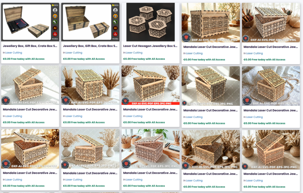Laser Cut Jewellery Box Designs laser cut jewellery box designs made from wood, MDF, and acrylic with intricate patterns and customizable finishes