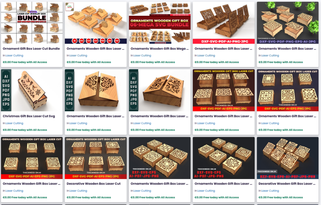 Laser Cut Jewellery Box Designs laser cut jewellery box designs with multiple decorative lid patterns in wood and acrylic