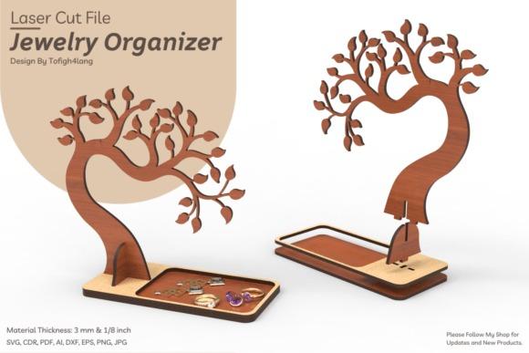 Laser Cut Jewelry Box Tree Design Laser cut jewelry box with tree design and compartments for rings and earrings