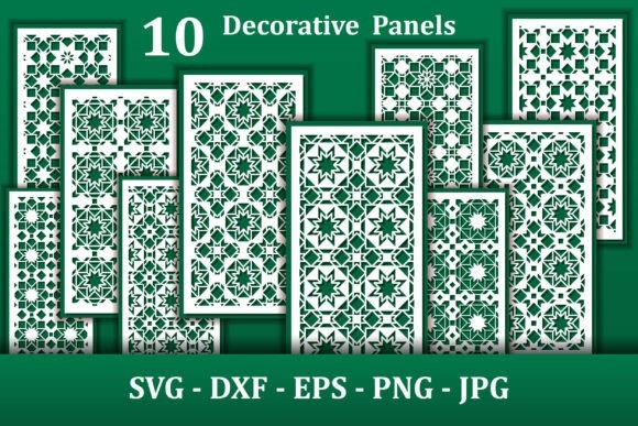 17 Laser Cut Screens for Modern Partitions and Outdoor Spaces 9 Set of 10 Moroccan laser cut screens for partitions with traditional geometric Islamic patterns