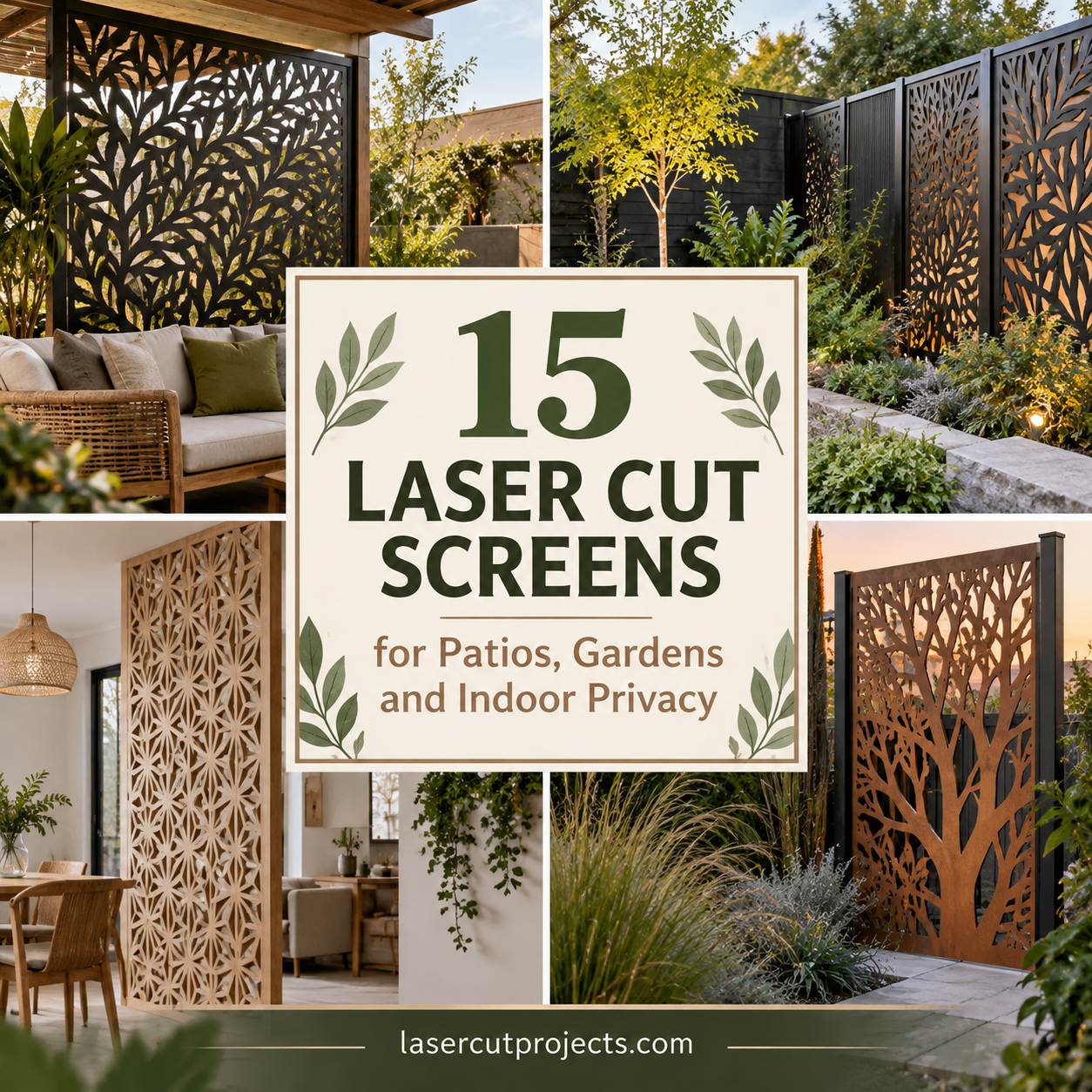15 Laser Cut Screens for Patios, Gardens and Indoor Privacy