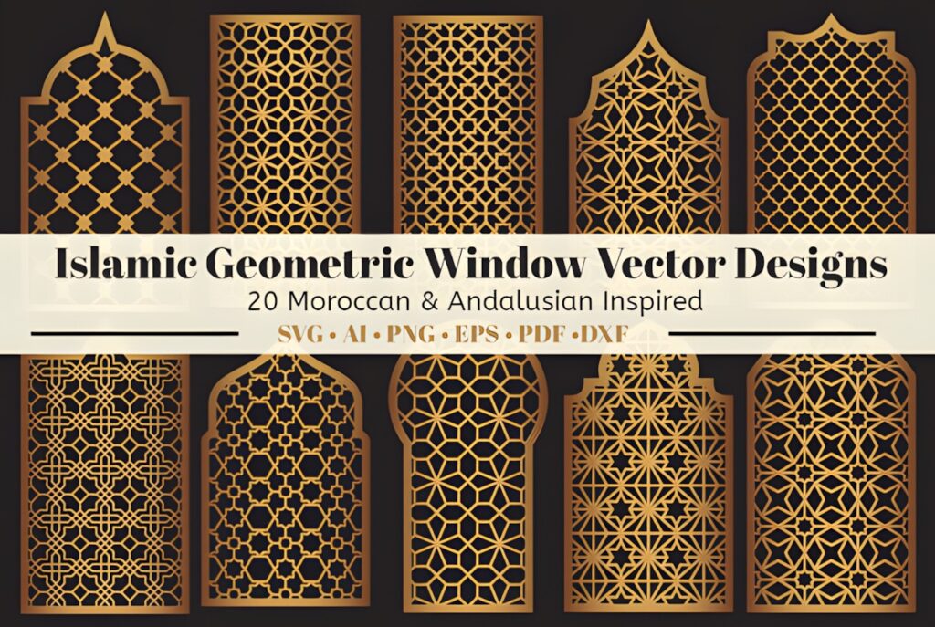 33 Modern Cnc Jaali Design Ideas for Modern Architectural Spaces 3 modern CNC jaali design featuring 20 Islamic geometric window vector patterns with Moroccan and Andalusian inspiration