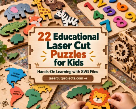 22 Educational Laser Cut Puzzles for Kids with SVG Files