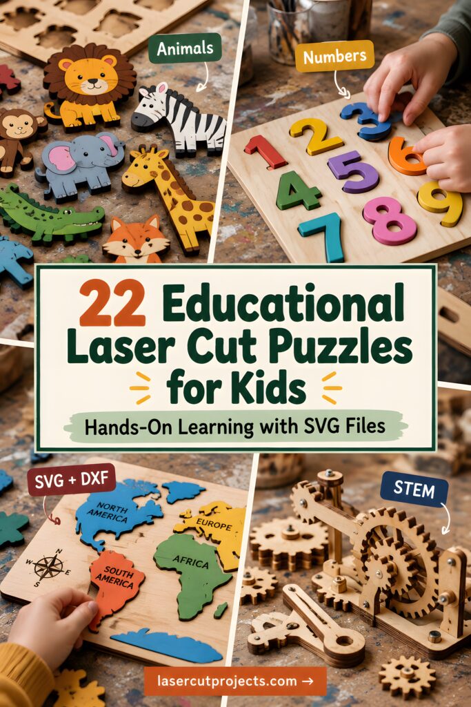 22 Educational Laser Cut Puzzles for Kids with SVG Files 1 22 Educational Laser Cut Puzzles for Kids with SVG Files