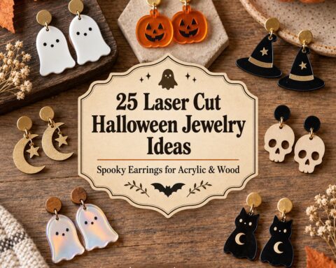 25 Laser Cut Halloween Jewelry Ideas for Spooky Earrings