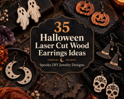35 Halloween Laser Cut Wood Earrings Ideas