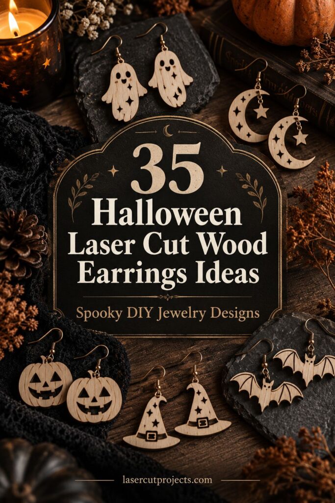35 Halloween Laser Cut Wood Earrings Ideas 1 35 Halloween Laser Cut Wood Earrings Ideas for Spooky DIY Jewelry