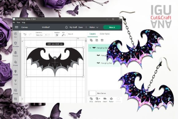 23 Laser Cut Wood Jewelry Ideas 27 Laser cut wood jewelry bat earrings with layered 3D design in Halloween theme