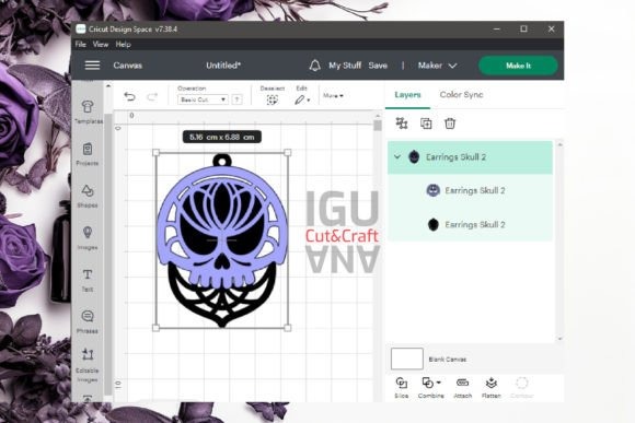 23 Laser Cut Wood Jewelry Ideas 25 Laser cut wood jewelry design of a skull earring with intricate cutouts in design software